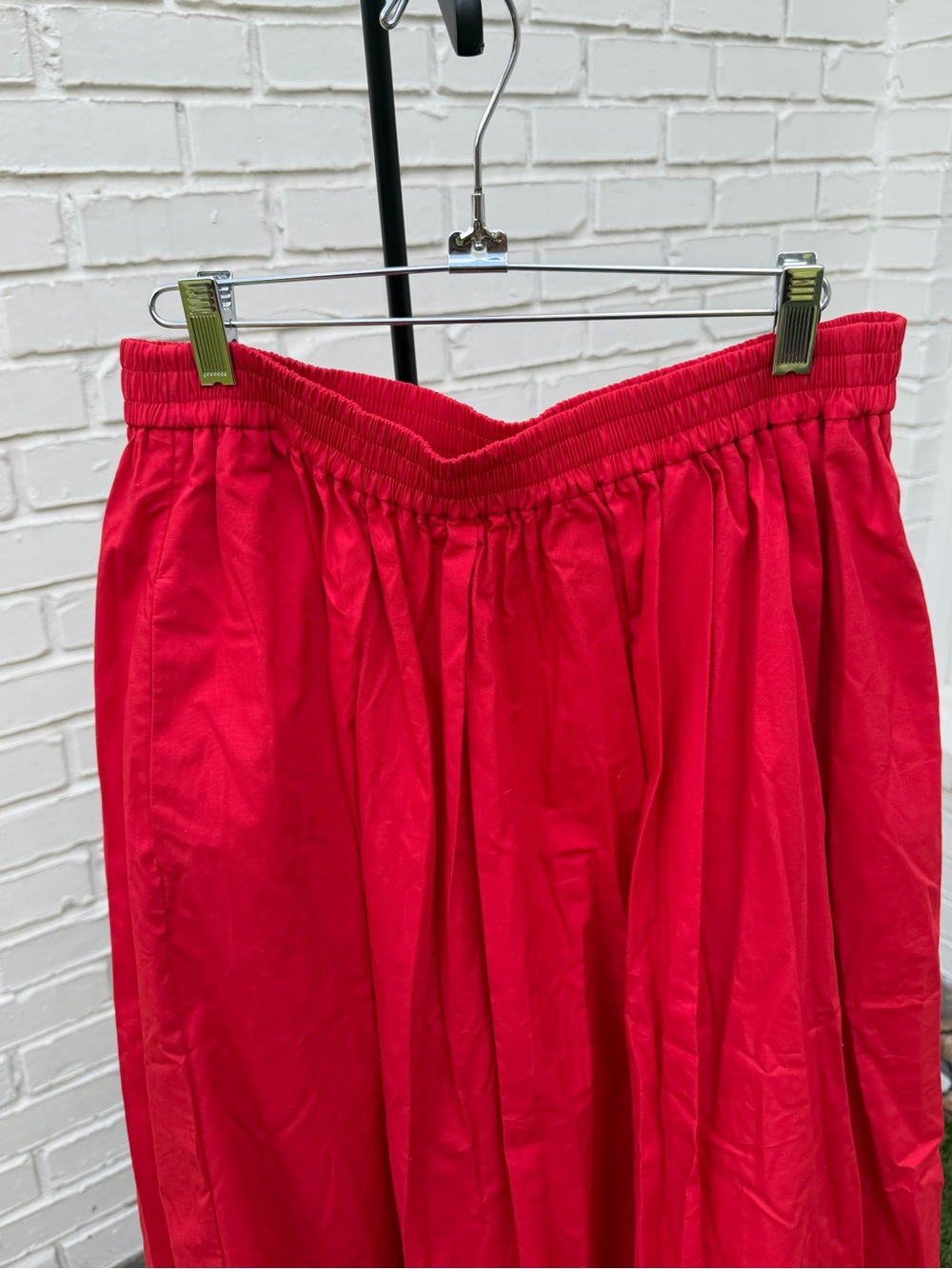 Maeve Anthropologie Red Maxi Skirt NWT Medium Elastic Waist Pockets - Picture 11 of 15